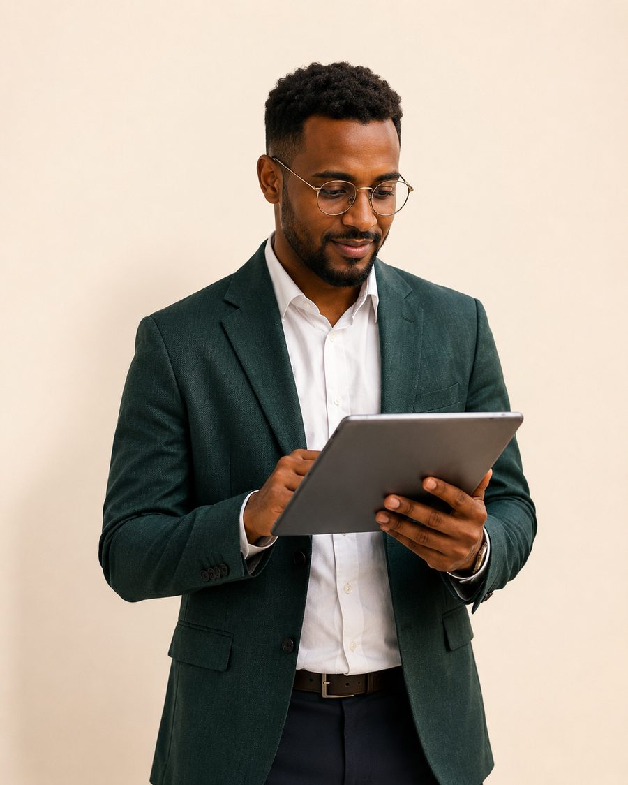 Somali vendor preparing a bid